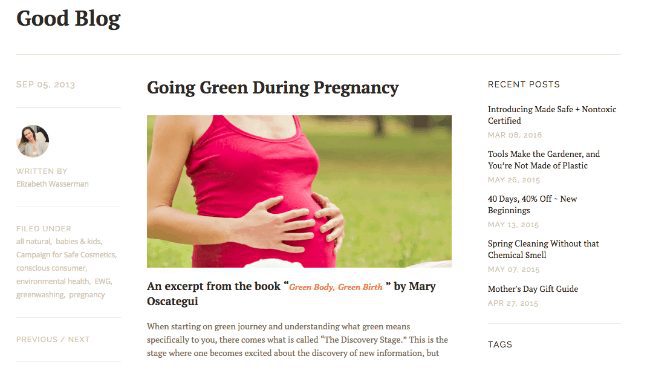 Going green during pregnancy