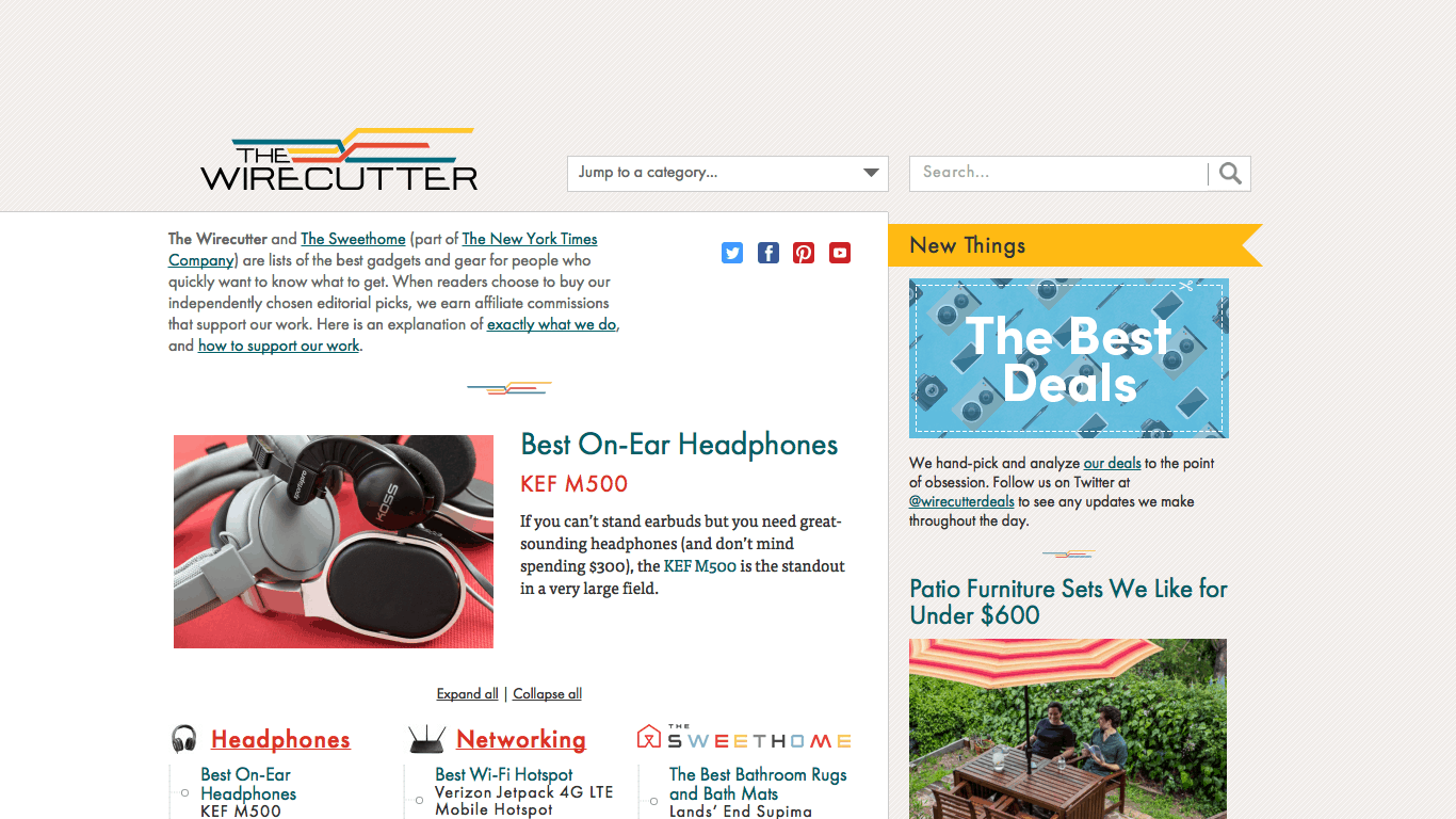 The Wirecutter's Blog-Like Homepage