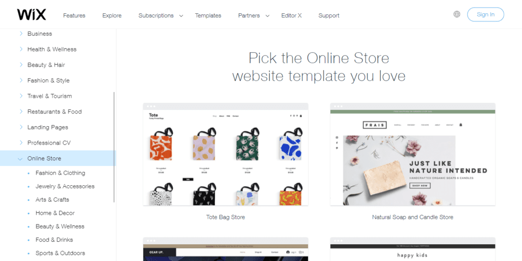 Online Store Website Templates Wix.com 