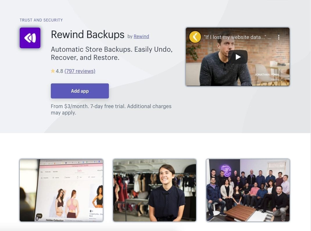Rewind Backups Shopify Apps