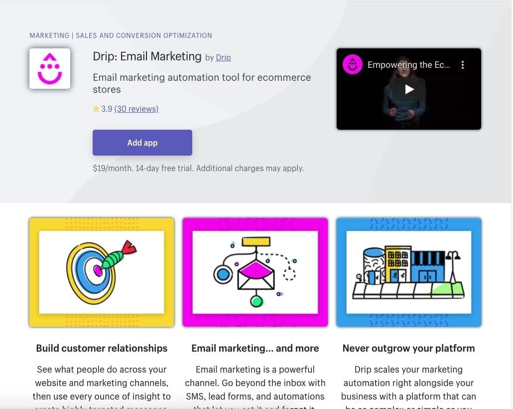 Drip Email Marketing Shopify app