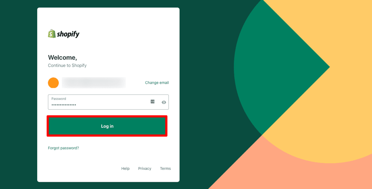 Shopify Login Shopify Log In Screen