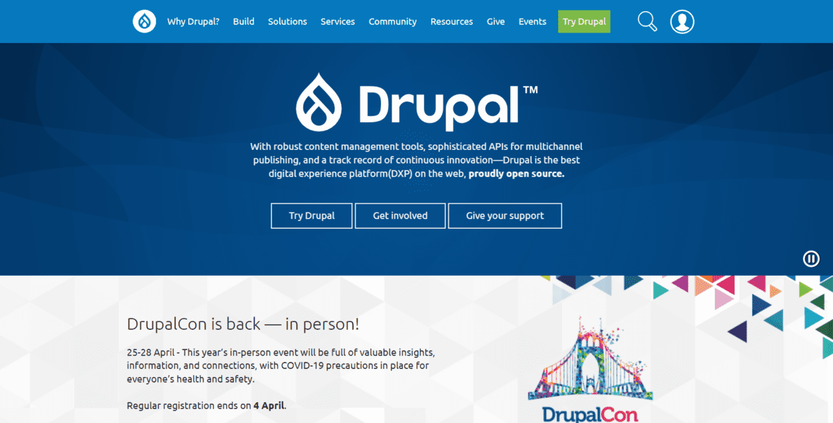 www.drupal.org Screenshot