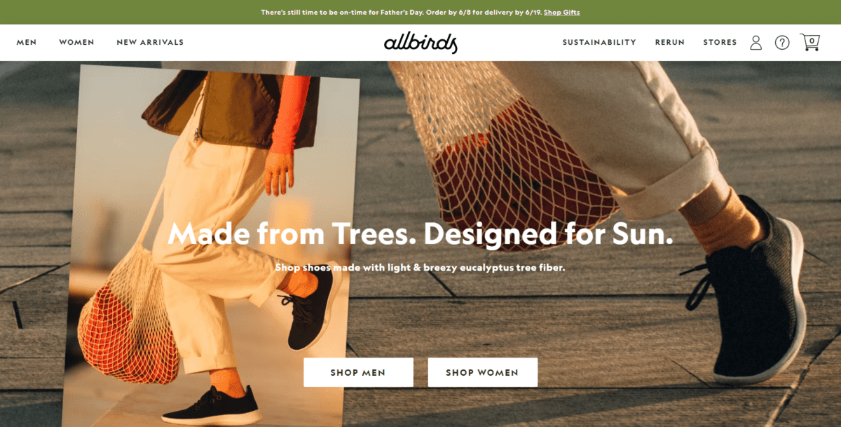 Allbirds Homepage