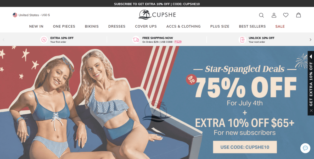 Cupshe Homepage