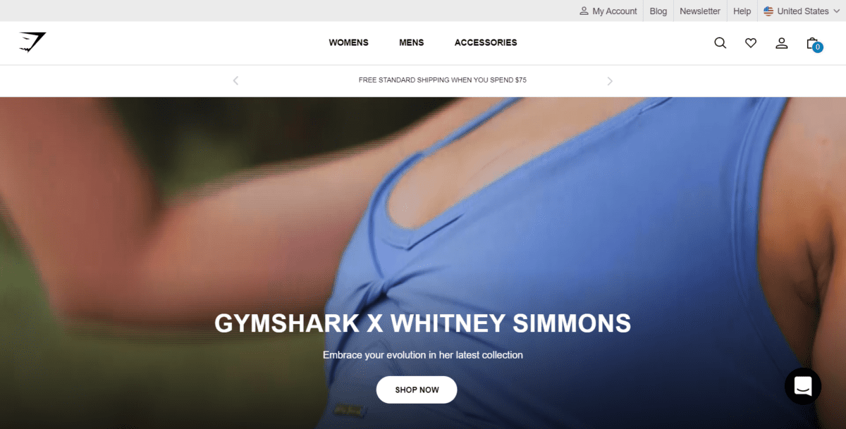 Gym Shark Homepage