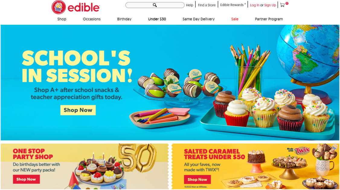 Edible Arrangements Homepage