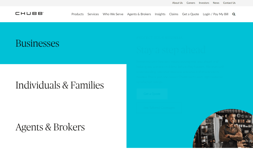 Chubb Business Insurance Homepage