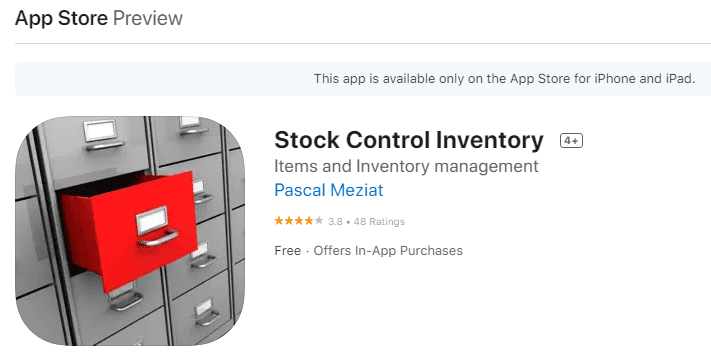 Stock Control iOS app