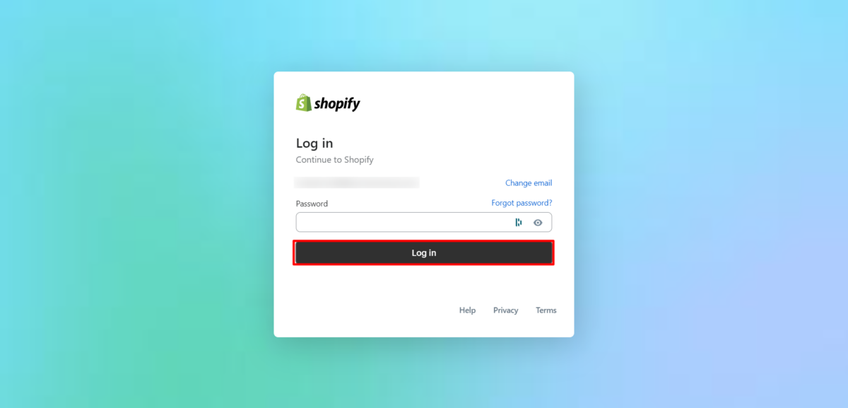 Inicio de sesión en Shopify Inicio de sesión en Shopify