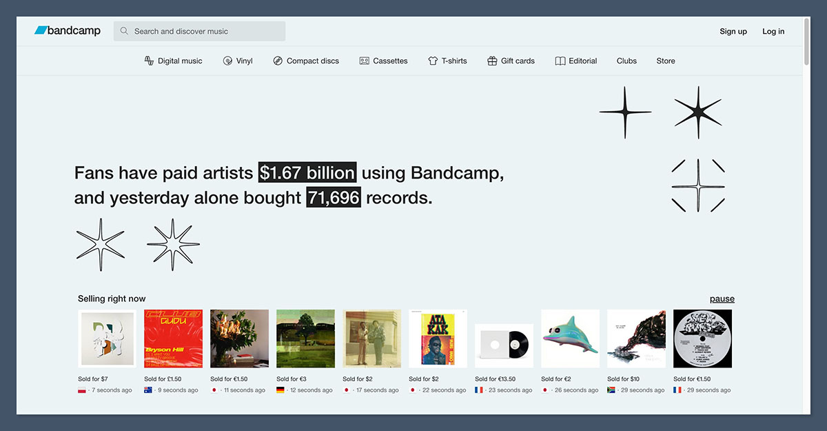 Bandcamp Homepage Bandcamp Homepage