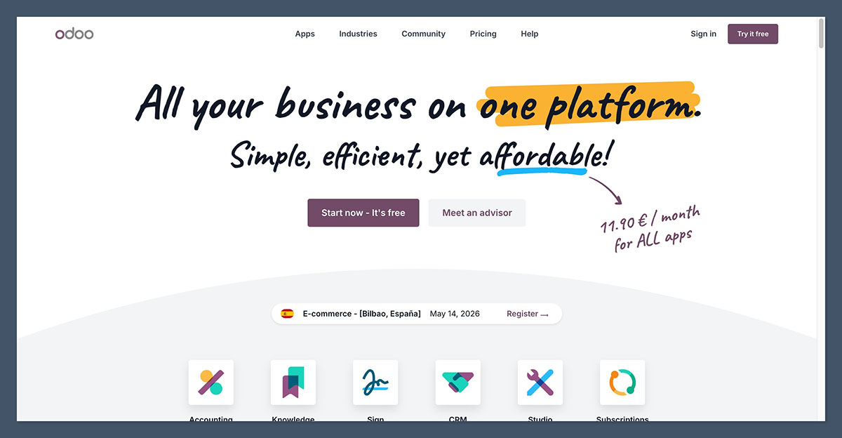 Odoo Homepage