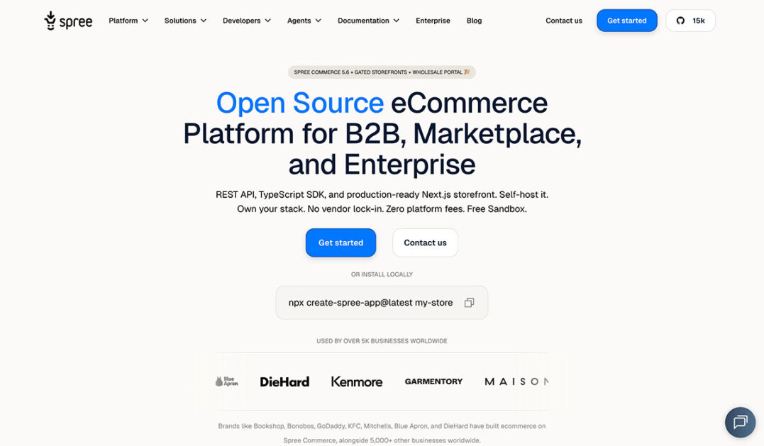 SpreeCommerce homepage SpreeCommerce homepage