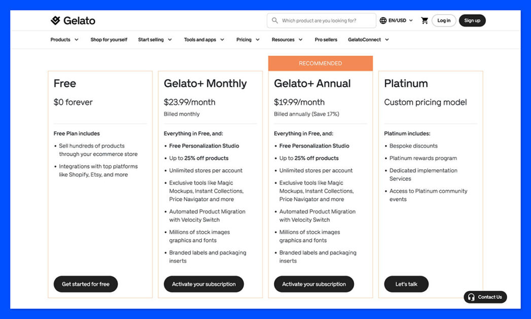 gelato pricing