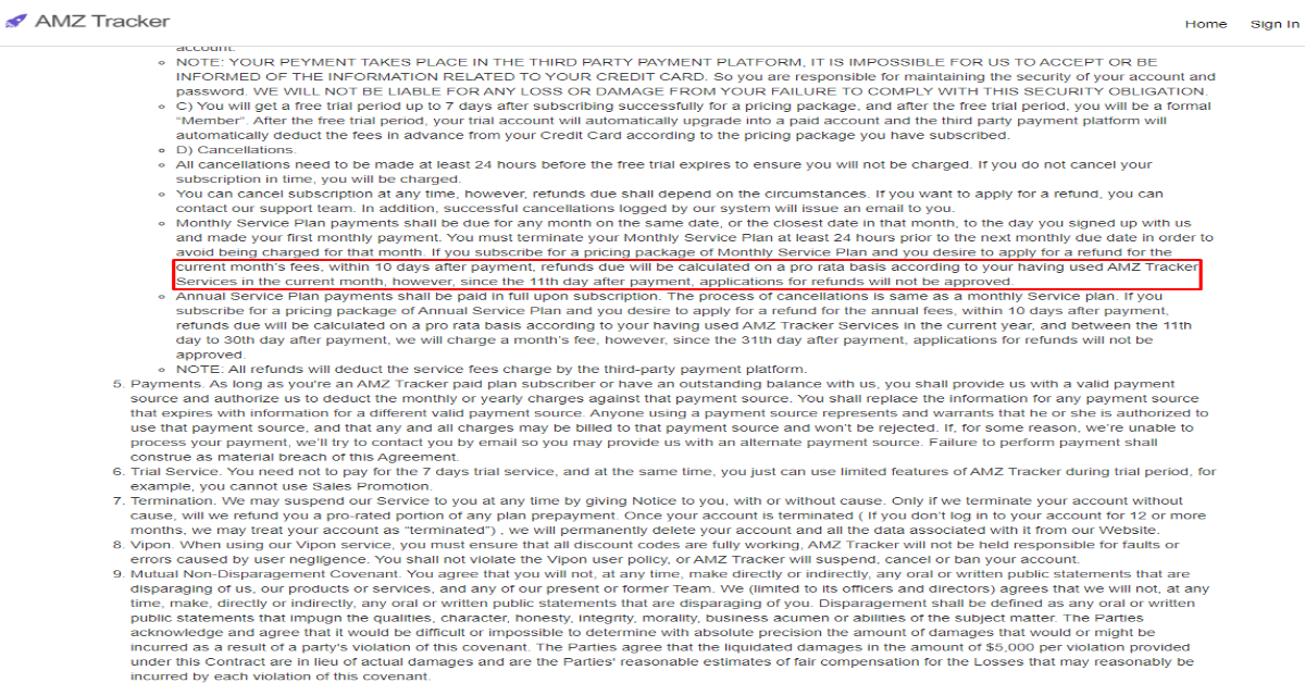 image 59 amz tracker's refund policy